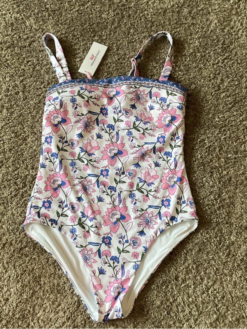 Vineyard Vines Square Neck Medium One-Piece Swimsuit in Thalia Floral
